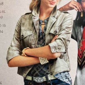 Sunday Topper EUC taupe velvet cropped jacket XS